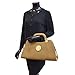 Dasein Womens Symmetrical Emblem Handbag Shoulder Bag Structured Purse