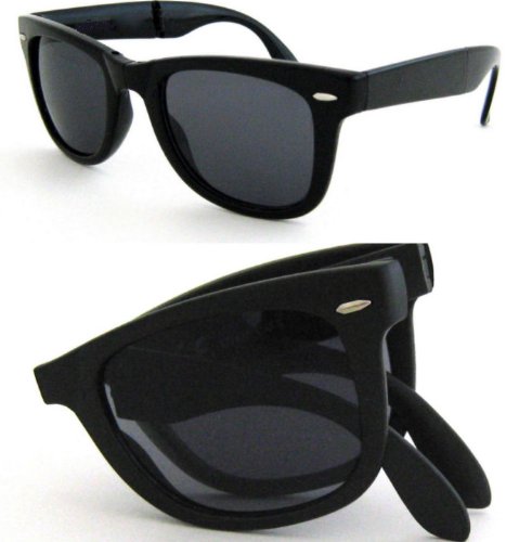 NEW Unisex (Mens / Womens) Black Folding Wayfarer 