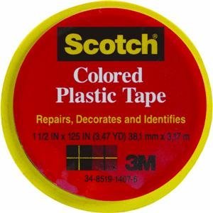 3M Scotch Colored Plastic Tape 190 1 1/2 in. x 125 in. red