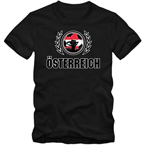 Österreich EM 2016 #2 T-Shirt | Fußball | Herren | Trikot | Nationalmannschaft, Farbe:Schwarz (Deep Black L190);Größe:L