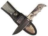 RUKO 4-1/8-Inch Blade Hunting Knife with Camouflage Handle and Nylon Sheath