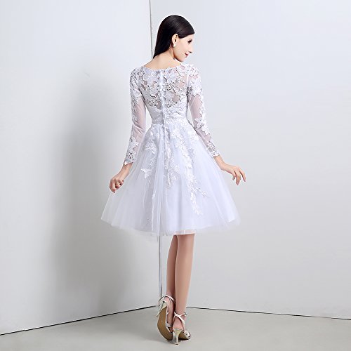 Rosebelles Womens Tulle A Line Wedding Dress Knee Lenght Bridal