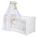 roba 0391W-3 V72 - Komplettangebot Kombikinderbett, wei�, bestehend aus: Kombikinderbett 70 x 140 cm, Polyestervliesmatratze 70 x 140 cm, Kinderbettausstattung (Himmel, Bettw�sche, Nestchen), Himmelstange