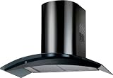 Premier Range 100cm Black Curved Smoke Glass Cooker Hood A73.10B