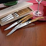 Jean Dubost Laguiole 6-Piece Steak Knives (Olivewood
