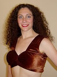 Brown Stretch Velvet Sleeveless Crop Top