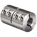 Climax Metal ISCC-037-037-S Clamp Coupling, Stainless Steel Grade 303, 3/8" Bore , 7/8" OD, With 6-32 x 3/8 Set Screw