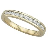 14K Yellow Gold Channel Set Round Diamond Anniversary Band Ring (0.33 ctw)