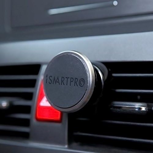 iSmartPro Magnetic Air Vent Cell Phone Car Mount - Car GPS Mount - Cell Phone Holder - Mobile Phone Car Mount - One Touch Mounting Solution (Grey)