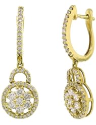 1.20ct 14k Yellow Gold Diamond Drop Earrings