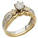 14K Two Tone Diamond Bridal Ring Set (Center stone is not included)