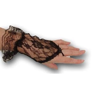 Fingerless Gauntlet Short Lace Gloves with Ruffle