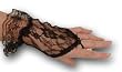 Fingerless Gauntlet Short Lace Gloves with Ruffle