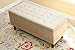 Home Life Lift Top Storage Bench with Tufted Accents Beige Fabric