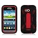 Aimo Wireless SAML300PCMX003S Guerilla Armor Hybrid Case with Kickstand for Samsung Galaxy Victory 4G LTE L300 - Retail Packaging - Black/Red