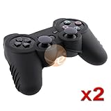 Black Soft Silicone Skin Case (2 Pack) for Sony PS3 Controller