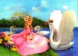3D Lenticular POSTCARD-PRINCES W/SWAN