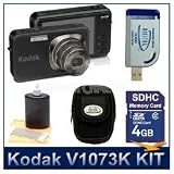 Kodak EasyShare V1073 Digital Camera (Black) Holiday Best-Selling-Savings Bundle