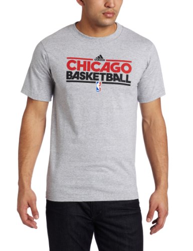 NBA Chicago Bulls Practice Short Sleeve Tee (Grey, Large)