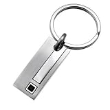 Oliver Weber Steel Collection 700 Stainless Steel Swarovski Jet Mens Keyring