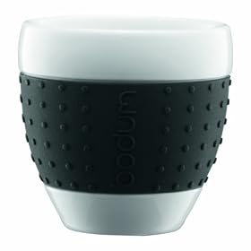 Bodum - 11155-01 - Pavina - Set 2 Tasses - Porcelaine - 0,1 L - Noir