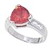 SilverBin Sterling Silver Engagement Style Prong Set Triangle Orange CZ Ring with Small CZ Accents