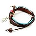 November's Chopin Unique Beads Braided Leather Adjustable Wrap Bracelet