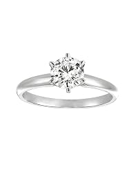 Certified 14k White Gold Round Solitaire Diamond Engagement Ring (2 Cttw, H-I... by