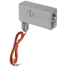Gems Sensors FS-10798  Series Stainless Steel 316 Flow Switch For Use With Liquids, Inline, Piston Type, With 1/2" Conduit Connector, 0.50 - 20 gpm Flow Setting Adjustment Range, 1/2" NPT Female