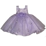 Infant Girls Tulle Easter Dress - Lilac Organza with Embroidery (0/3M - 18M)