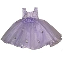 Baby Girls Tulle Dress - Lilac Organza with Rosettes (Newborn - 18M)