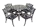Kitchen & Housewares : Five Piece Lattice Patio Set - Matte Black
