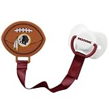 WASHINGTON REDSKINS Team Logo BABY PACIFIER and CLIP with Silicone Nipple