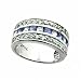 Vintage Simulated Tanzanite CZ and Simulated Diamond CZ Sterling Silver Ring