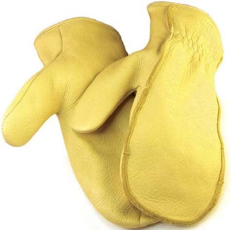 Mens Tan Deerskin Chopper Mittens - Leatherbull (Free U.S. Shipping)