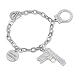 Jewelry : Freedom Bracelet with 3 Dangling Charms: Gun, Hand Cuff, ''I Choose Freedom'' by Nomination Charms