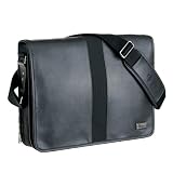 Icon ICON20TR-BLK Vinyl Messenger Computer Tote - Black