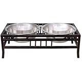 Loving Pets Black Label Collection Mission Diner for Dogs, 1-Quart, Vintage Black