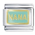 Golden Italian Charm Bracelet Nana Aqua