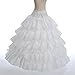 Topwedding 4 Hoops Ruffled Nylon Floor Length Half Slip Bridal Petticoat