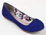 Qupid THESIS-147 Women Pleated faux Suede Casual Slip On Ballet Flat Dress Shoe