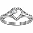 Platinum Diamond Heart Promise Ring - 0.03 Ct.