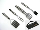 Cobb Grill Edelstahl Grillbesteck mit Tasche 4 Teilig