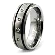 7mm Tungsten Carbide Diamond Ring (0.10ctw) GH/SI with Wood Box