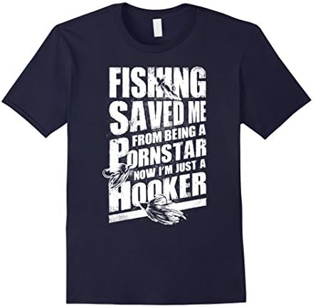 Men's Fishing Save Me From Being Pornstar Shirt - Fishing T-shirt 2XL Navy