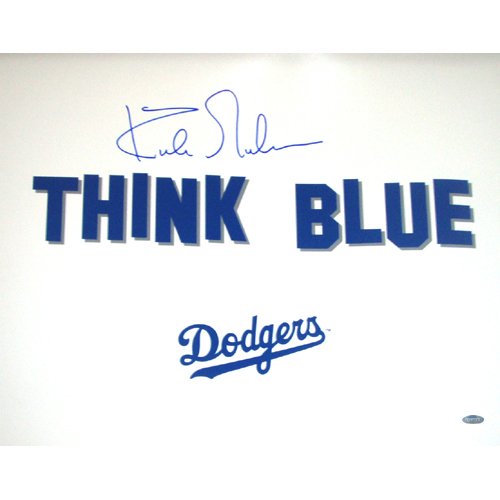 Kirk Gibson Autographed Think Blue Dodgers 16x20