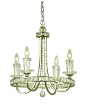 IMAGE OF Candice Olson Aristocrat 4 x 60-Watt Light Chandelier, Soft Gold with Crystal Prisms and Faux Glass Candle Drips