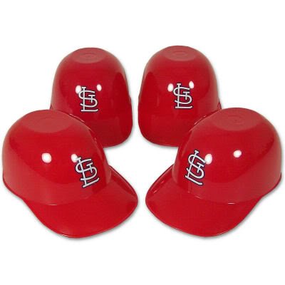 ST. LOUIS CARDINALS BATTING HELMET ICE CREAM SNACK BOWLS 4PK