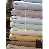 100% CERTIFIED Egyptian Cotton Duvet Cover Set 300 TC Stripe- by Blue Nile Mills by Blue Nile Mills
