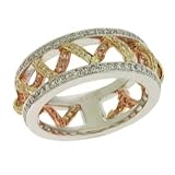 14k Tri-Color 0.7 Ct Diamond Band Ring - Size 7.0